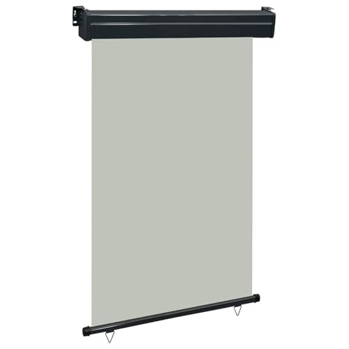 Tidyard Auvent latéral de Balcon 125x250 cm Gris Protection de l'intimité et Vent, Paravent Store latéral, Abri Solaire Extensible Brise Vue pour Extérieur, Balcon, Terrasse