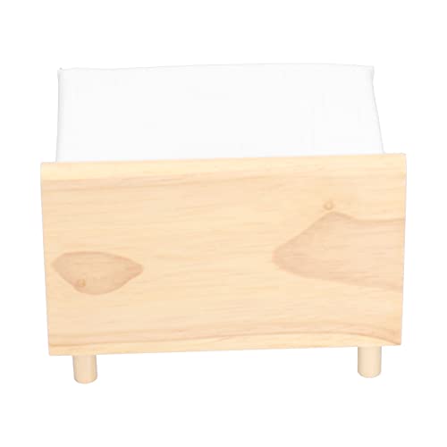 1:12 Scale Dollhouse Double Bed, Realistic Oak Miniature Furniture for Detailed Home Decor Children's Playrooms and Collectors - Image 2