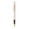 Cross Coventry Cherry Blossom Pearl White Lacquer Sakura Pink Screenprint & Polished Gold Tone Appointments Rollerball Pen - Refillable Pen for Smooth Writing - Black Ink - Elegant Accessory