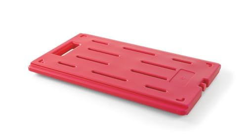 HENDI Placa eutéctica de Calor Profesional, GN 1/1, para Cajas térmicas, Elemento Calefactor, acumulador de Calor, Bloque térmico, Placa Caliente, 530x325x(H) 30mm, HDPE, Rojo