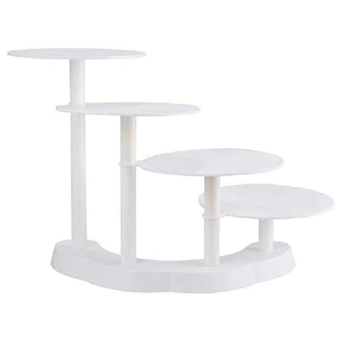 Graziano, Présentoir à gâteaux à 4 étages avec élégante forme d'échelle, fabriqué en plastique durable et réutilisable, idéal pour les fêtes...