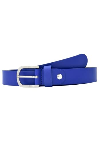 Leslii Premium Gürtel echter Leder-Gürtel 3cm blauer Gürtel Kalbs-Nappaleder Narbung Royal-Blau Größe 90 Cover