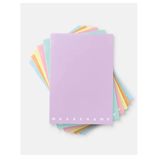 Pigna MONOCROMO PASTEL, Quaderno A4 Punto Metallico, 42 Fogli, 10 Pezzi, 02298905M