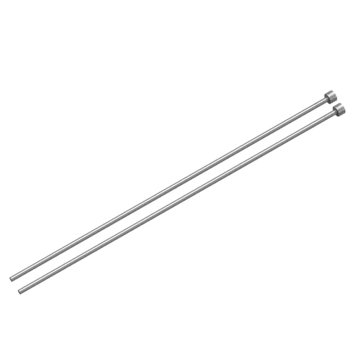 QUARKZMAN 2 Stück Gerade Auswerferstifte Tip Punch, 2,5mm(3/32) DM Werkzeug Auswerferstifte, 65Mn Stahl Runde Spitze 200mm(8) Lang Kunststoffteile Auswerfer für Mechanische Wartung