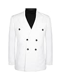 Men's Blazer Long Sleeve Regular Fit Suit Sport Coat Jacket Casual Lightweight Business Office Meeting Coat White