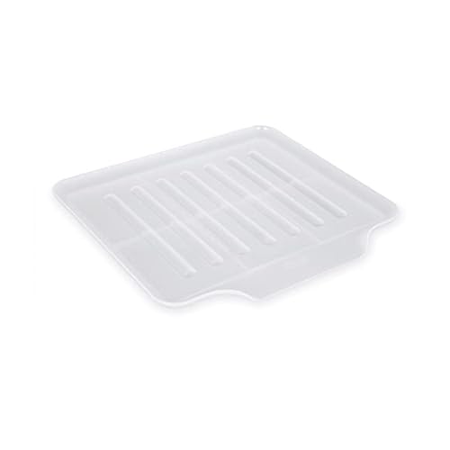 Copco Small Clear Drain Board Fits Under Any Small Dish Rack to Catch Water or for Larger Pots Alone, Angled Base Allows for Self Draining with Raised Ribs to Prevent Water from Puddling