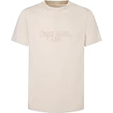 Col rond Pepe Jeans Chris T-Shirt, Beige (Ivory White), XXL Homme