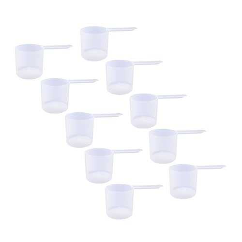 Image of 118.4cc Long Handle Measuring Scoop (1 /2 Cup / 4 oz / 118.4mL) - Heavy-Duty Plastic Spoon for Powders, Protein, Coffee, and Baking, 10-Pack