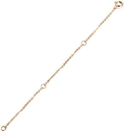 Fooui 14K Rose Gold Chain Necklace Extender 3 Inch Delicate Durable Adjustable Gold Chain Extender for Gold Necklace Bracelet Anklet