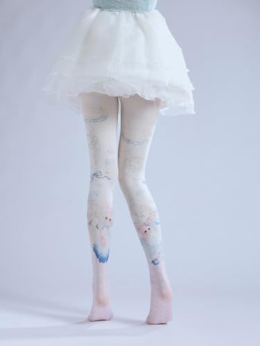 Image of Sahabowi Women's Sheer Tights, Digital Print Designs Stockings