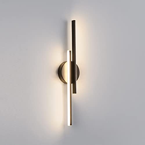 Aplique De Pared LED De Tubo Lineal, Luz De Pared De Cabecera Negra De 22 Pulgadas De Largo, Luz De Tocador Blanca Cálida De 3000 K, para Escaleras, Dormitorio, Decoración De Fondo De Sala De Estar Cover