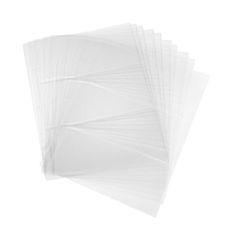 OFFSCH 10Pcs Money Holder Album Pages for Stamp Storage Loose Leaf Classification Organizer Refill Pockets for Coins Postcards and Banknotes