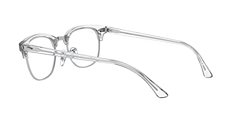 Armação de óculos de grau Ray-Ban RX5154 Clubmaster Square, lente branca transparente/demo, 51 mm
