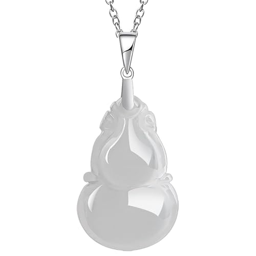Collier Wu Lou en jade blanc avec bracelet cristal pour attirer la chance