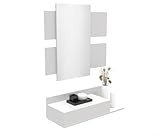 DORMIDAN- Recibidor con Espejo MOD2, cajón y balda en Dos Alturas (Blanco)