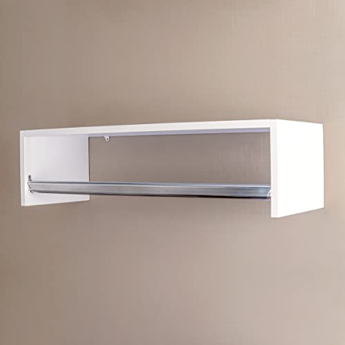 Cabideiro Prateleira Araras Roupas 63x18,5x25 Cm Mdf Branco