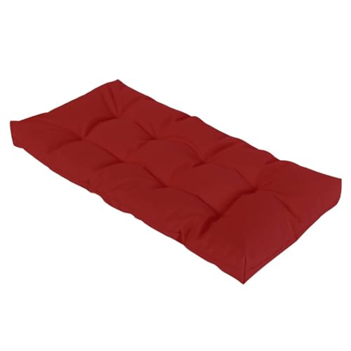 8cm Thick Bench Cushion for Garden Furniture, Bench Cushion Outdoor Seat Cushion Pad Bench Inside Weatherproof, Non-slip Seat Cushion Outdoor Bench Cushion Upholstery,Red,180x40x8cm