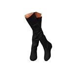 Black Slouchy Knee High Boots For Women 2026,Wide Calf...