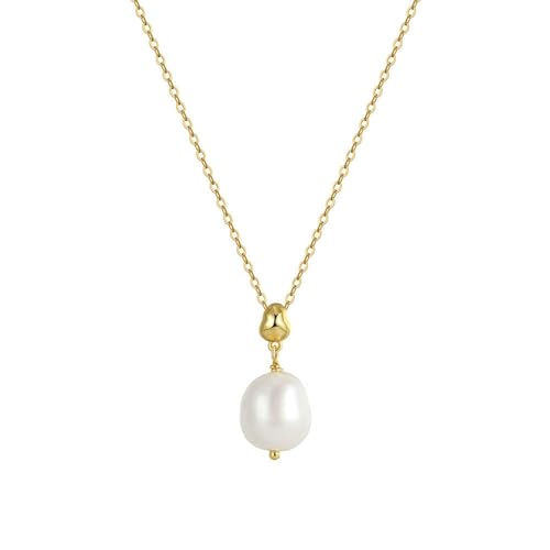 Collier ras du cou perle baroque en argent doré, le cadeau idéal