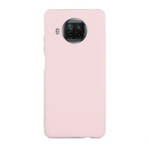 CUZZCASE Coque Xiaomi Mi 10T Lite 5G+{1 Pièces Protège Écran en Verre Trempé}Couleur Unie Premium Flexible Souple Silicone TPU Etui Mince Ultra-Lumière Anti-dérapante Anti-Choc Housse{Rose Clair} Cover