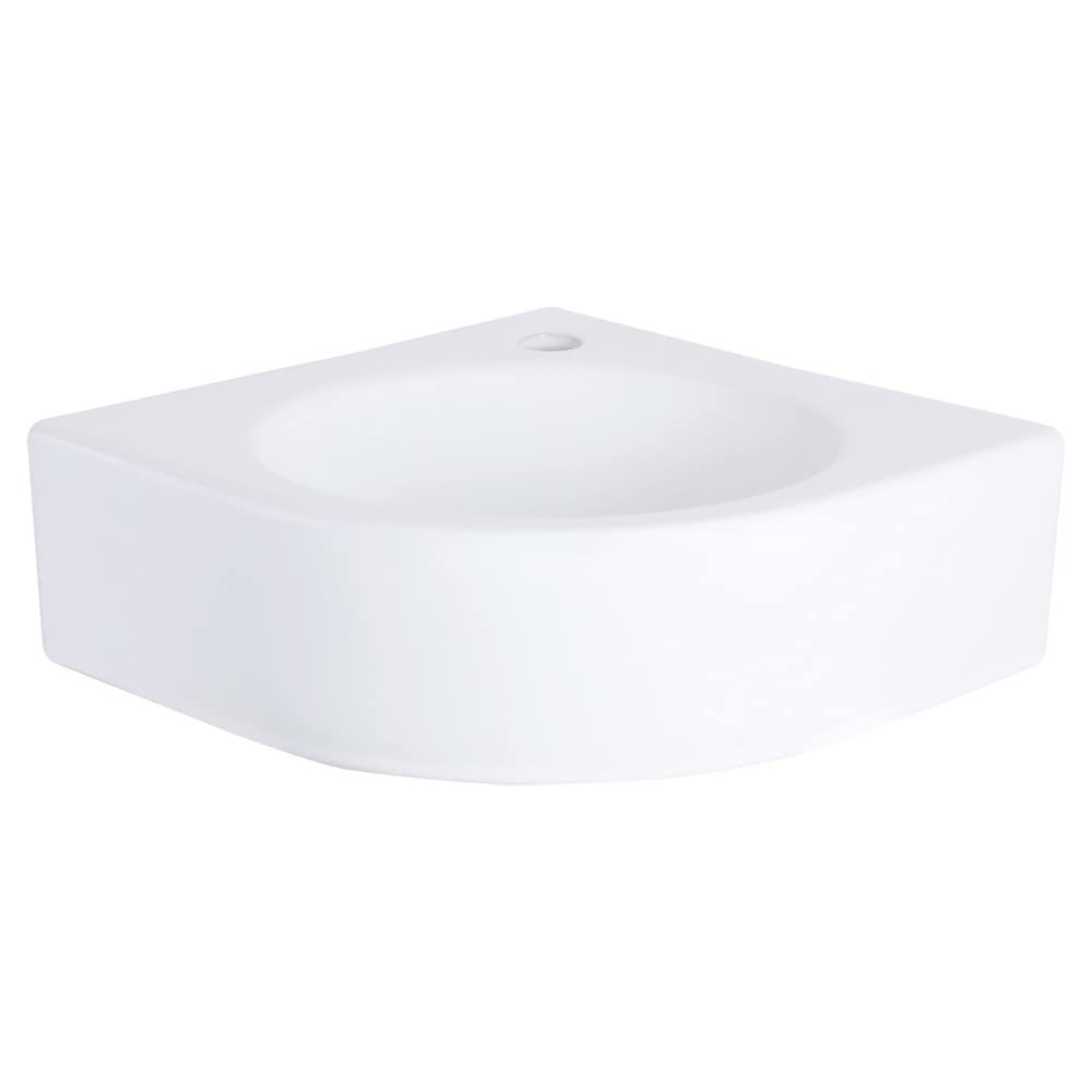 Differnz Cleo Lavabo en céramique blanc - Robinet droit doré mat - Kit complet - 30 x 30 x 10 cm
