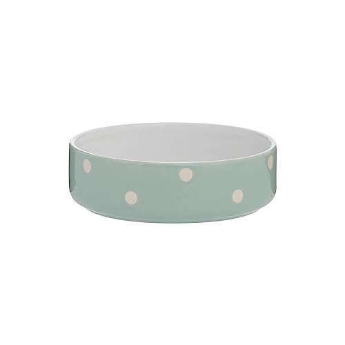 Mason Cash Polka Dot Sage Green Stoneware Pet Bowl, 13 cm