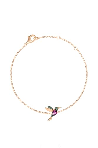 Bracelet colibri argent 925 et or 14 carats avec oxydes de zirconium