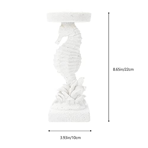 Osaladi Greek Statue Seahorse Candle Holder Resin Antique Decorative Candlestick Ocean Dinner Decorative Light For Wedding Festival Birthday Home Nautical Decoration White Pillars For Decoration #TOP6