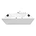 Produktbild Basera® BASIC Indoor Whirlpool Badewanne Naxos mit 16 Massagedüsen, Wasserfall, LED-Ambiente