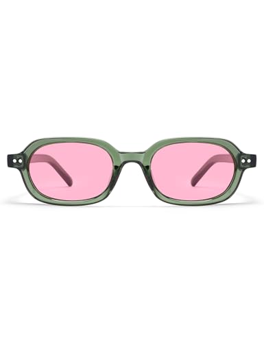 Retro Small Rectangle Sunglasses for Women Mens Trendy Rounded Square Sunnies AP3749