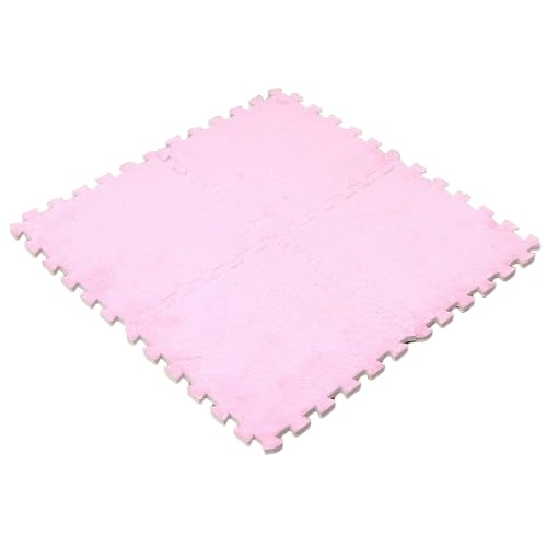 Tappetino Puzzle Quadrato, Morbido Peluche, Piastrelle in Schiuma Puzzle - 4 Pezzi, Tappetino da Gioco Quadrato ad Incastro da 24x24 Pollici, Tappeto per Bambini, Comodo Tappeto per Camera d