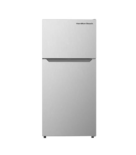 Image of HAMILTON BEACH, Frost Free Top Mount 2 Door Apartment Size Refrigerator with Freezer, STAINLESS, 18 CU FT