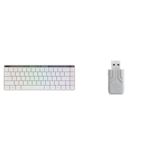 Image of ASUS ROG Falchion RX Low Profile 65% Wireless Gaming Keyboard (White) + ROG 8000Hz Polling Rate Booster Bundle