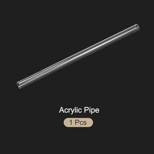 Rebower Transparent Rohr, ID 12mm OD 15mm LÄNGE 305mm Acryl Kunststoffrohr für Lampenbau, Stehlampen, Möbel