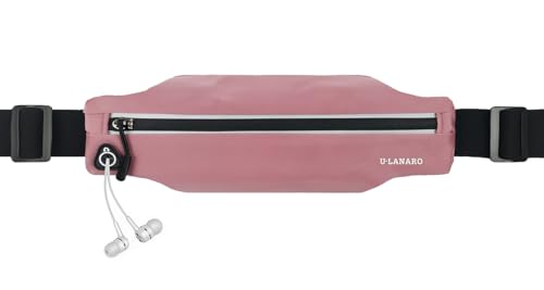 Image of U.LANARO Slim Running Belt Fanny Pack Running Phone Holder Waist Band Pouch | Fits ALL Phones | Non Chafing | Adjustable | Light | Expandable Pocket | Runners Gear Accessories | Men Women | Money Belt