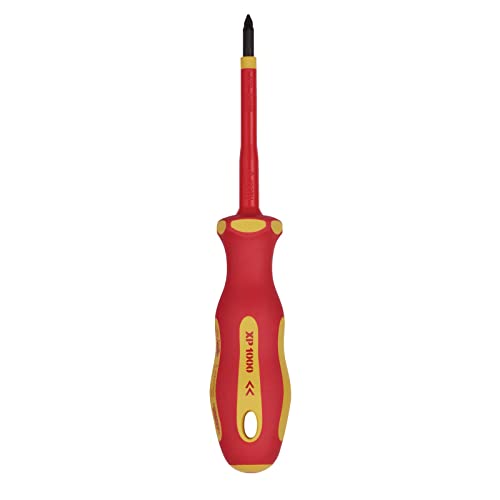 Draper 64477 XP1000 VDE PZ Type Screwdriver, No.1 x 80mm, Red and Yellow - Image 2