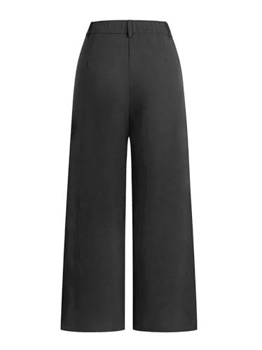Women's Pants High Waisted Straight Pants Irregular Patchwork Casual Black Solid Simple Commuter Suit Pants2
