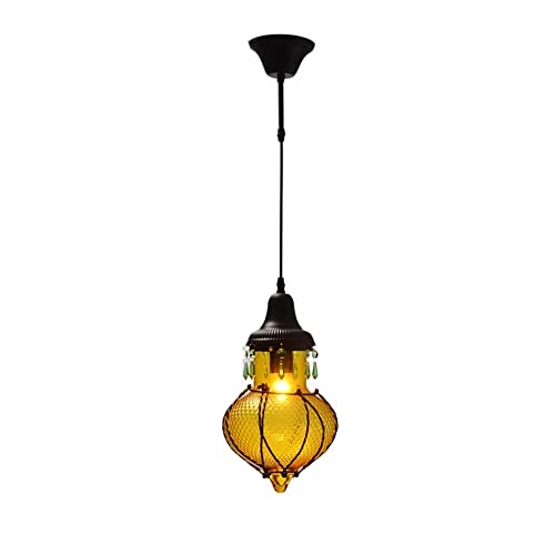 Plafonnier verre soufflé bouche design industriel élégant E27 cuisine