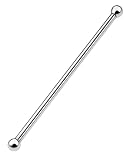 [From da Phactory] インダストリアルバーベル サージカルステンレス シルバー 軟骨ピアス ボディピアス1個(16G(約1.2mm)×ボール2mm シャフト38mm)