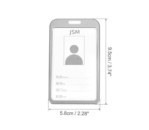 Image of Vertical i- Cards| Hard Metal ID Card Holder /Badge for Office| Compatible with Various Badge Holders, Clips, Lanyards, and Retractable Badge Reels (Pack of 25, Silver)