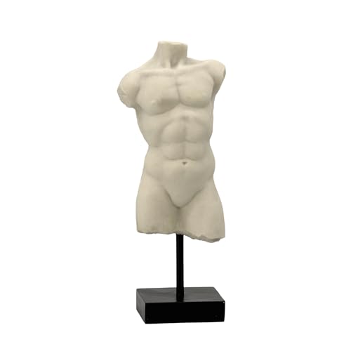 Estatua de cuerpo masculina 13.5" acabado mármol