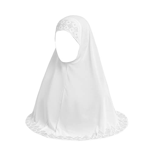 Women Glitter Rhinestone Muslim Turban Hijab Cap Modesty Long Head Wrap Scarf Shawl White #TOP17