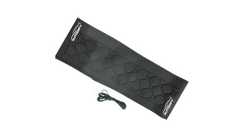 Image of Black Leather Steering Wheel Cover Universal Fit, Anti-Slip, Breathable, Comfortable Grip, Durable & Stylish for Cars Easy Install, Long-Lasting Protection,Non-SlipDesign.