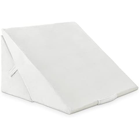 GIANTEX Keilkissen Bett Multifunktions-Keilkissen, Rückenkissen Memory Foam, Bücherkissen Lesekissen zum Relaxen, Beinkissen Beinablage Bezug waschbar, Venenkissen Relaxkissen 58x36x50,5cm (weiß) Cover