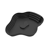 Leefasy Reptile Bathing Pool Turtle Bath Amphibians Accessories Terrarium Bowl Water and Food Bowl for Hamster Bearded Dragon Leopard, Black S