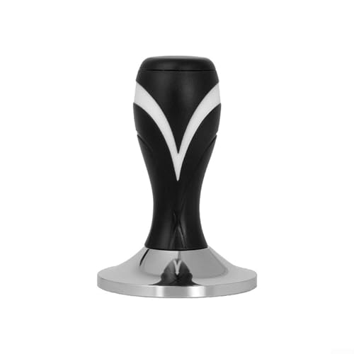 Tamper de café de 51 mm, 53 mm, 58 mm con mango ergonómico y base de metal plana, adecuado para máquinas de espresso y para herramientas de café barista (negro 58 mm)