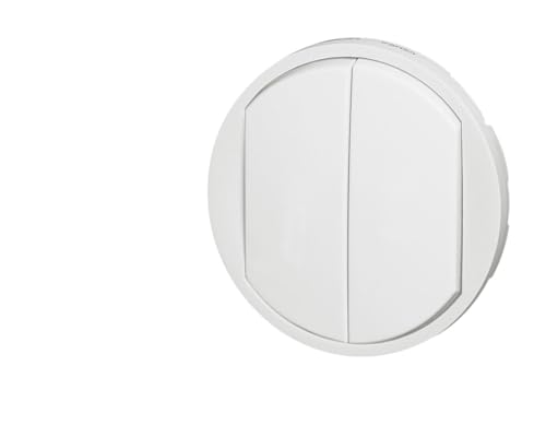 Legrand 068002 Enjoliveur Large Céliane pour Double Interrupteur, Va-et-vient ou Poussoir, Blanc
