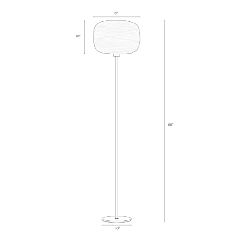 Brightech Rowan Elegant Floor Lamp – Modern Unique Thread Shade Matches Boho, And Mid-Century Décor – Free Standing Led Light For Living Rooms And Bedrooms – Tall Indoor Lamp Gets Compliments - Brass #TOP1
