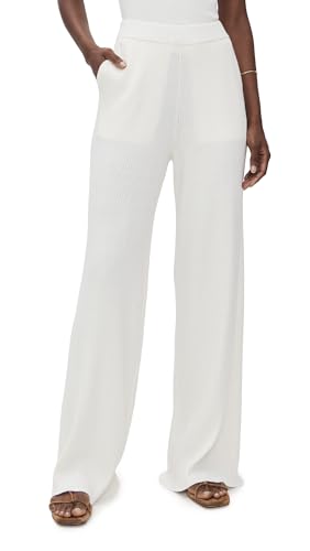 ATM Women's Cotton Cashmere Ribbed Wide Leg Pants