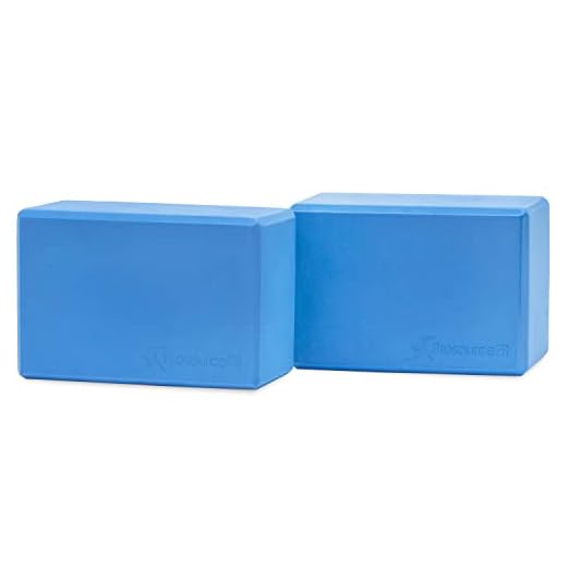 ProsourceFit Conjunto de 2 blocos de espuma de ioga de EVA de alta densidade, suporte resistente para ioga, tamanho grande 10 x 15 x 23 cm (azul)
